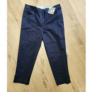 NWT Talbots Perfect Crop Slim Leg Midrise Pants Navy Preppy Nautical 6P